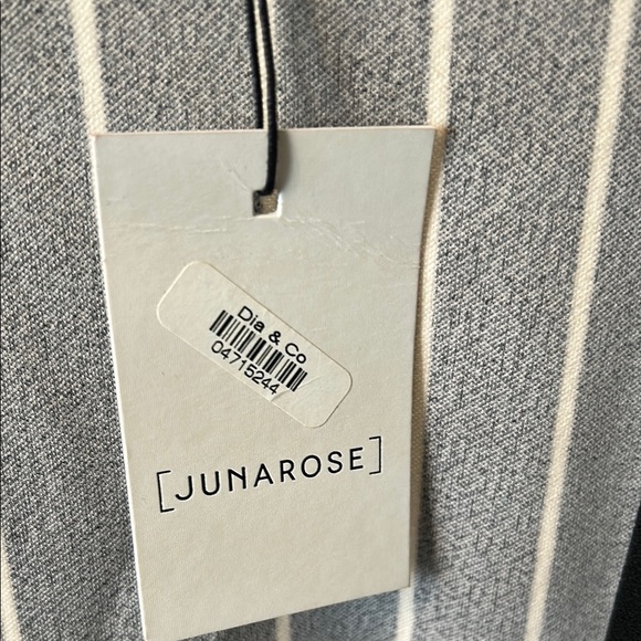 Junarose Black and White Striped Blazer - Picture 3 of 5